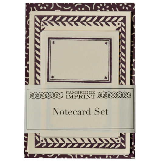 Set of Notecards and Envelopes Small Pear Halves Elderberry