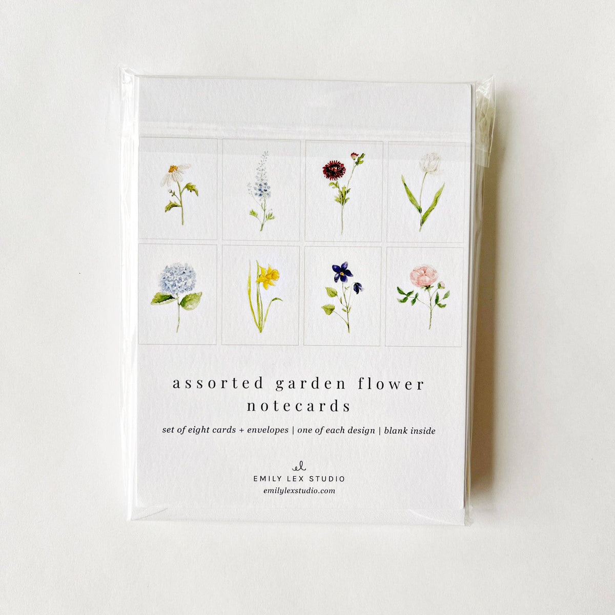 Assorted garden flowers notecard set