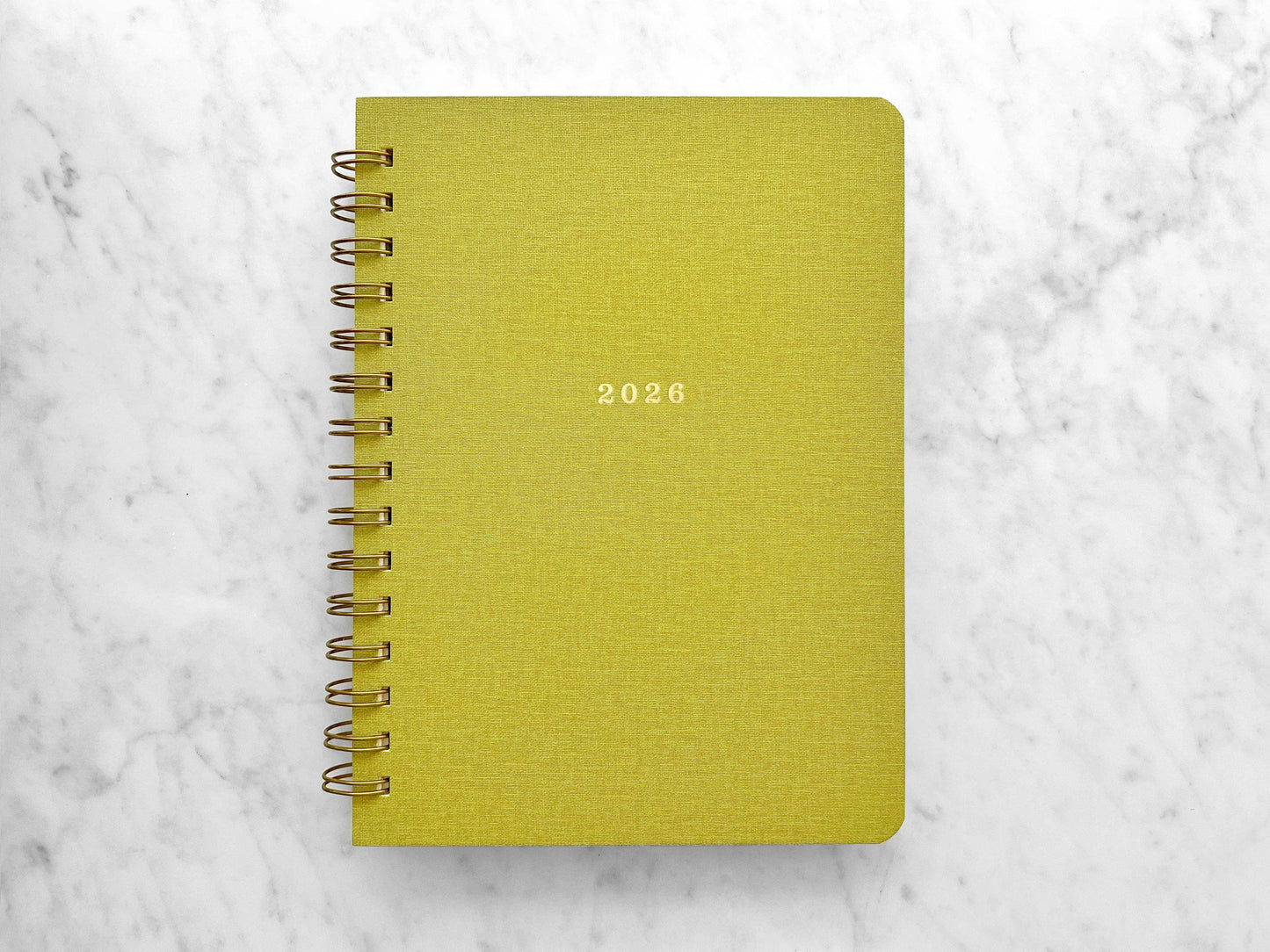 12-Month Planner, Chartreuse Bookcloth: Jan-Dec 2026