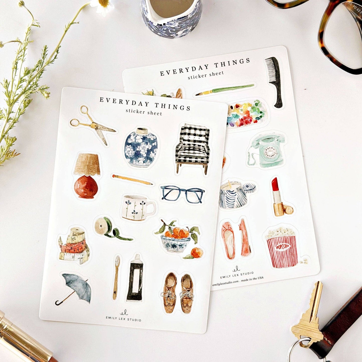 Everyday things sticker sheets