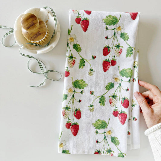 Strawberry tea towel