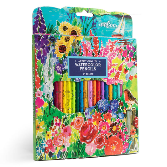 Seaside Garden 24 Watercolor Pencils - eeBoo