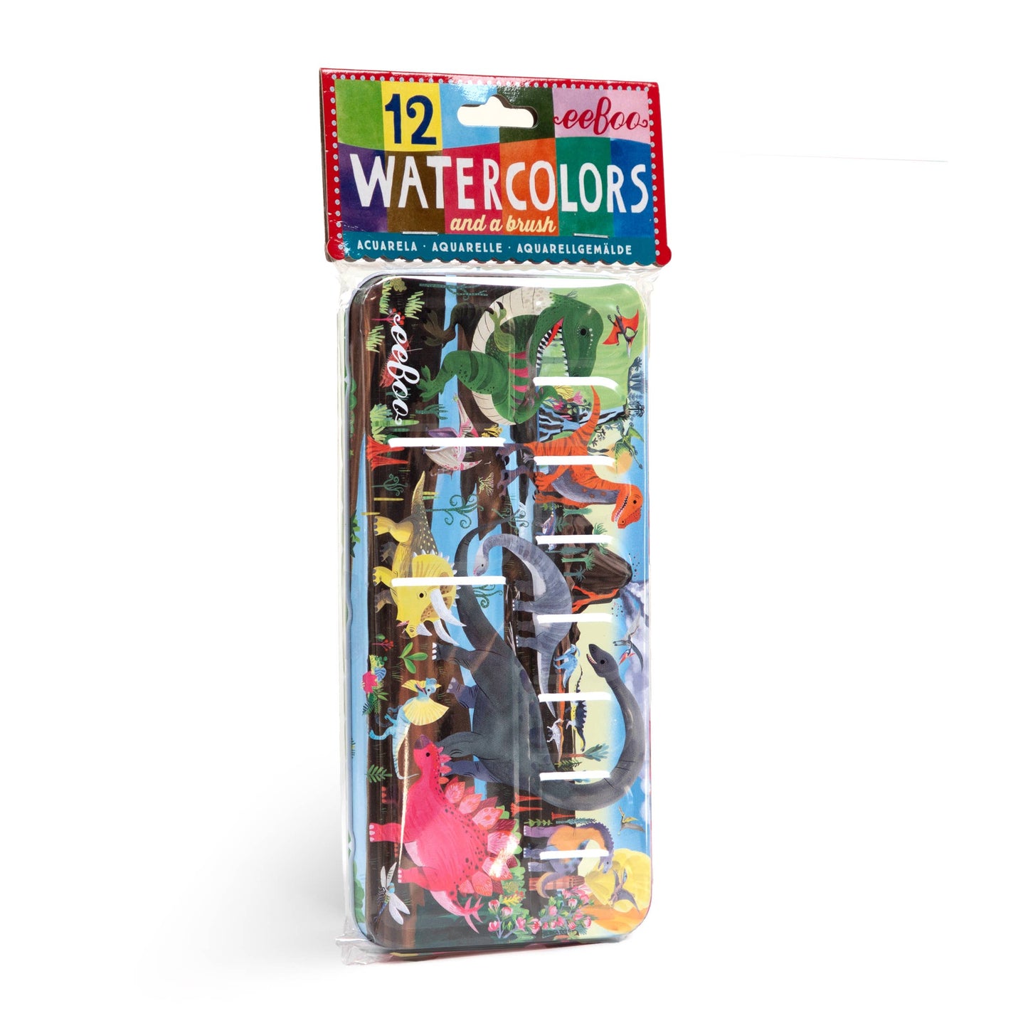 Dinosaur 12 Watercolor Paint Set - eeBoo