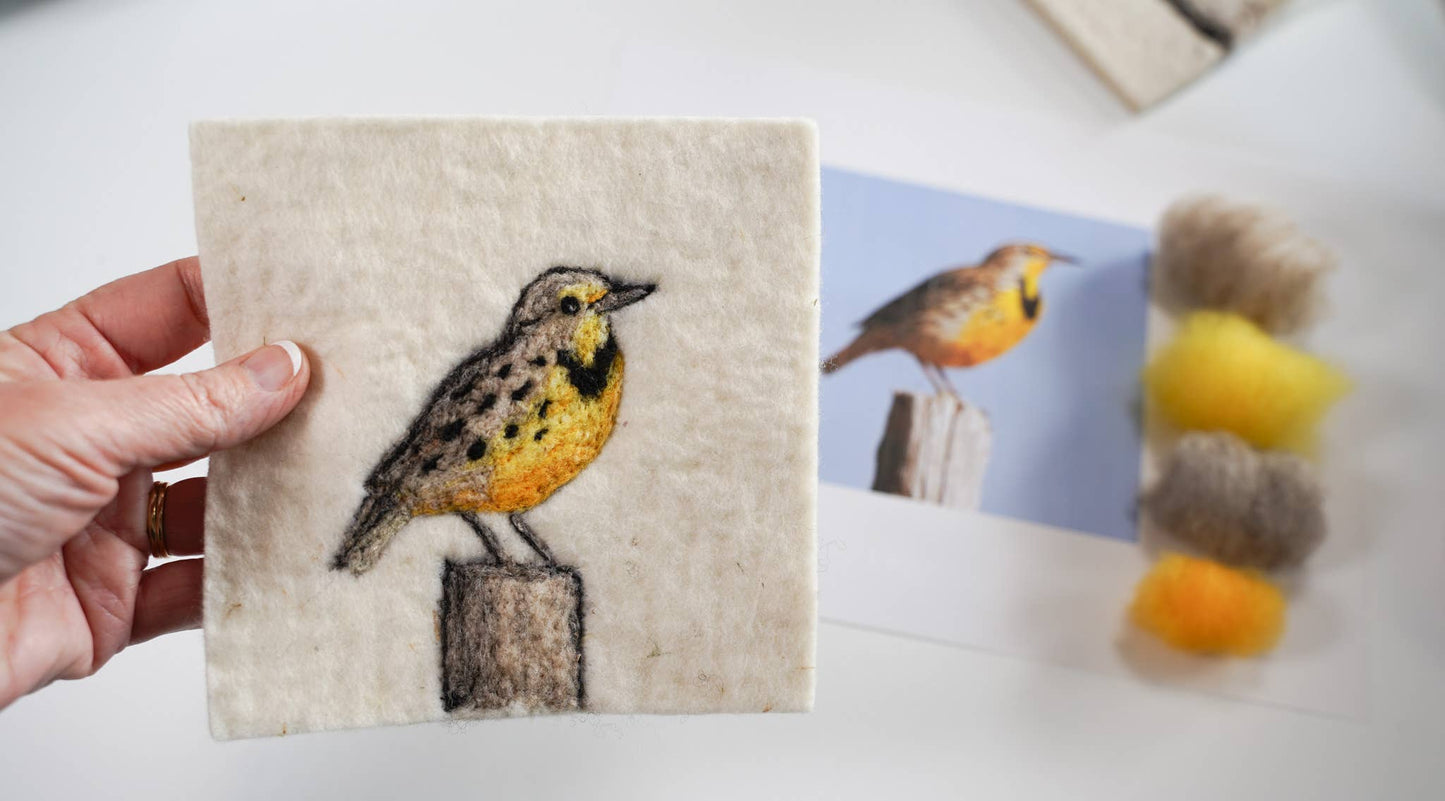 Meadowlark Painting with Wool Needle Felting Kit