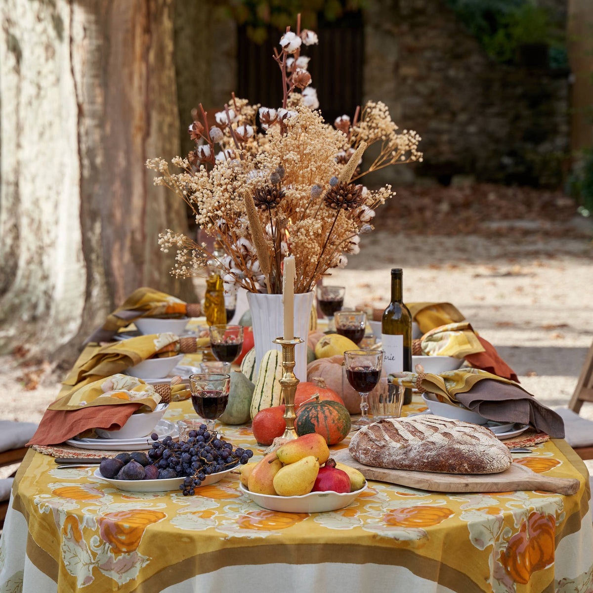 Pumpkin Orange & Mustard Tablecloth