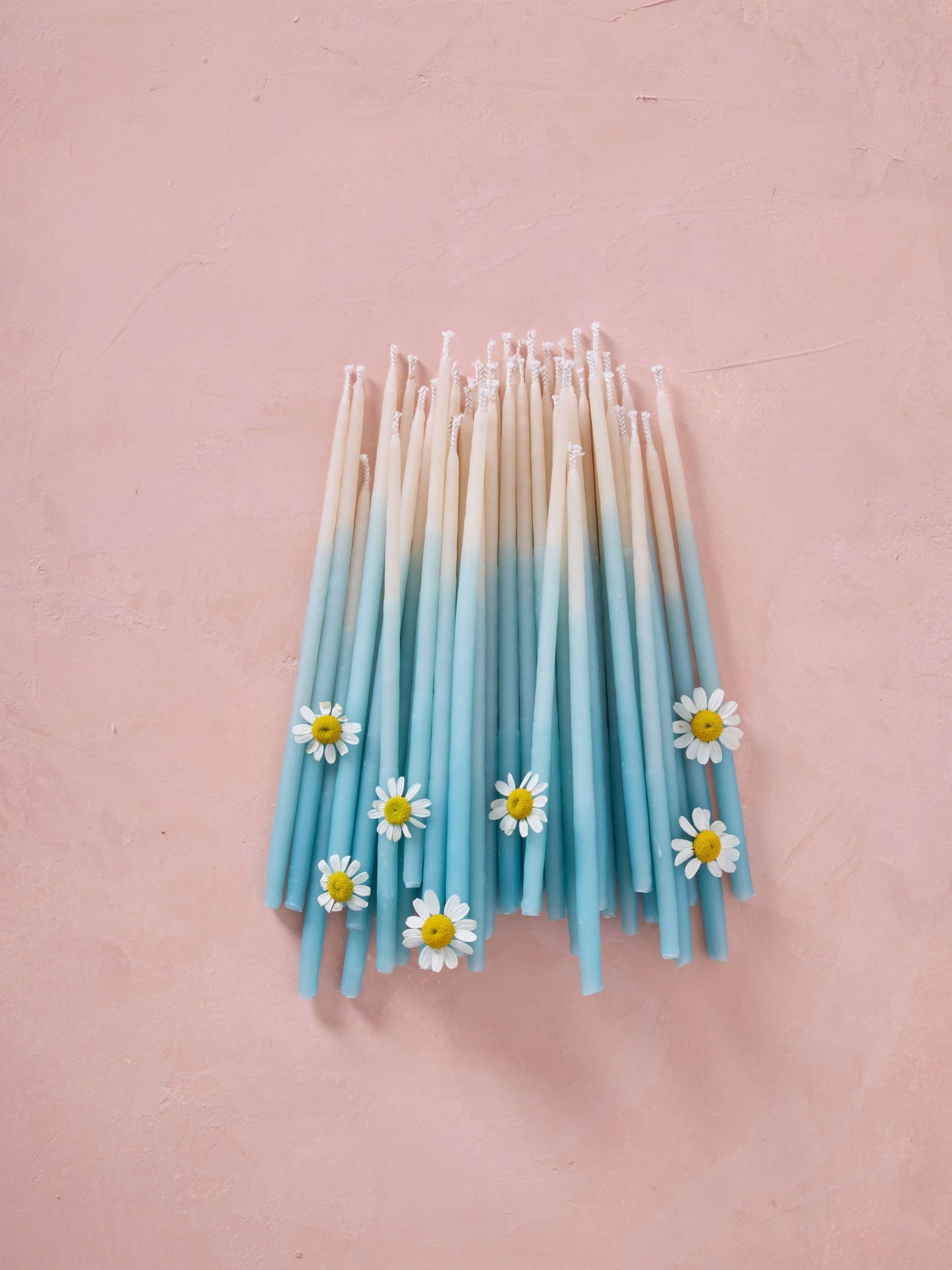 Hand-dipped Beeswax Birthday Candles | Tall Aqua Ombré : Aqua Ombre