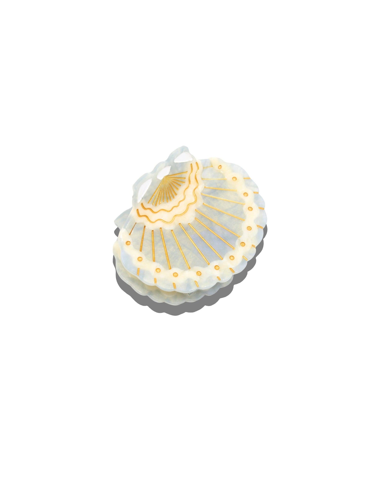 Hand-painted Scallop Seashell Claw Hair Clip | Eco-Friendly: Baby Blue