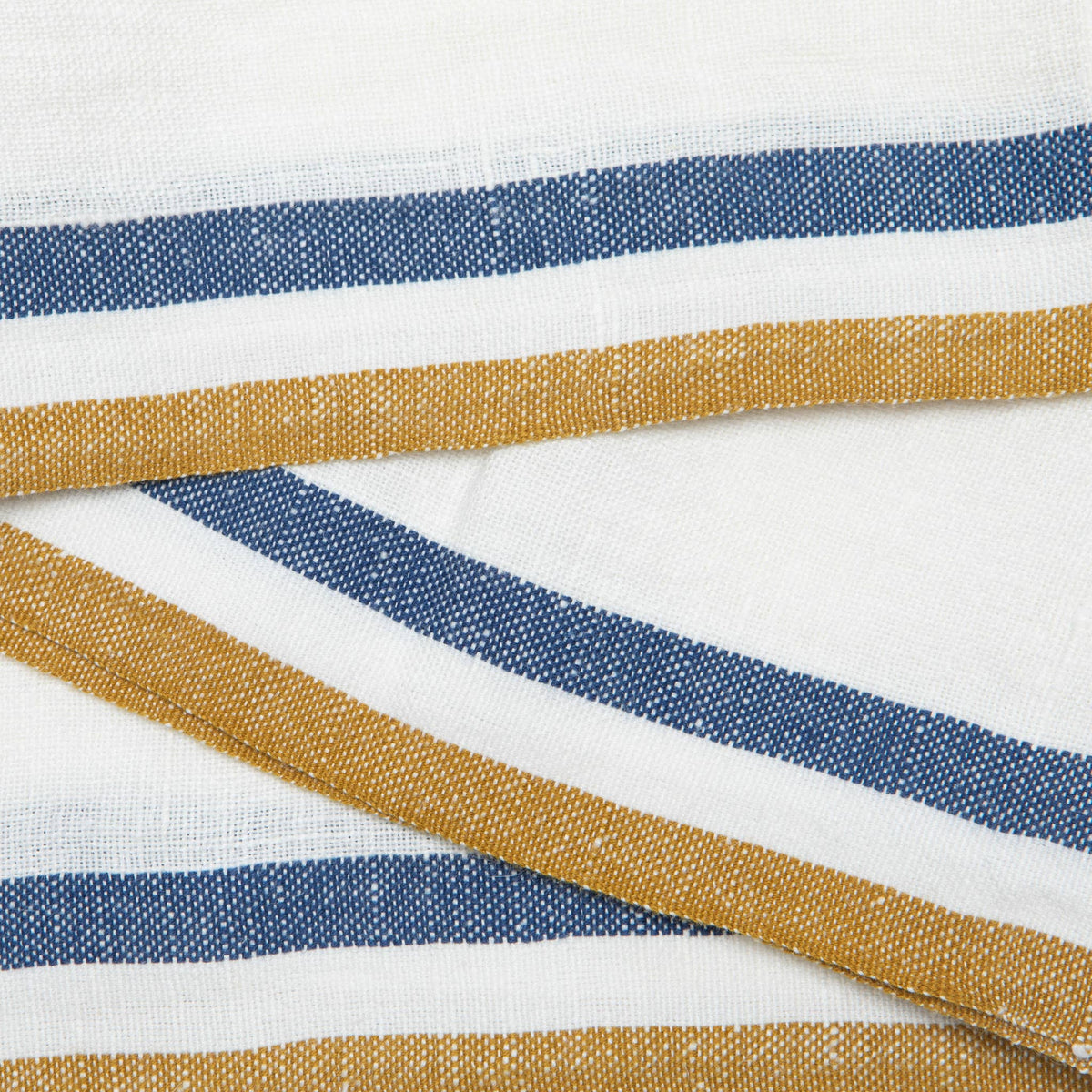 Normandy White - Mustard/White/Blue Stripes Napkins 20x20