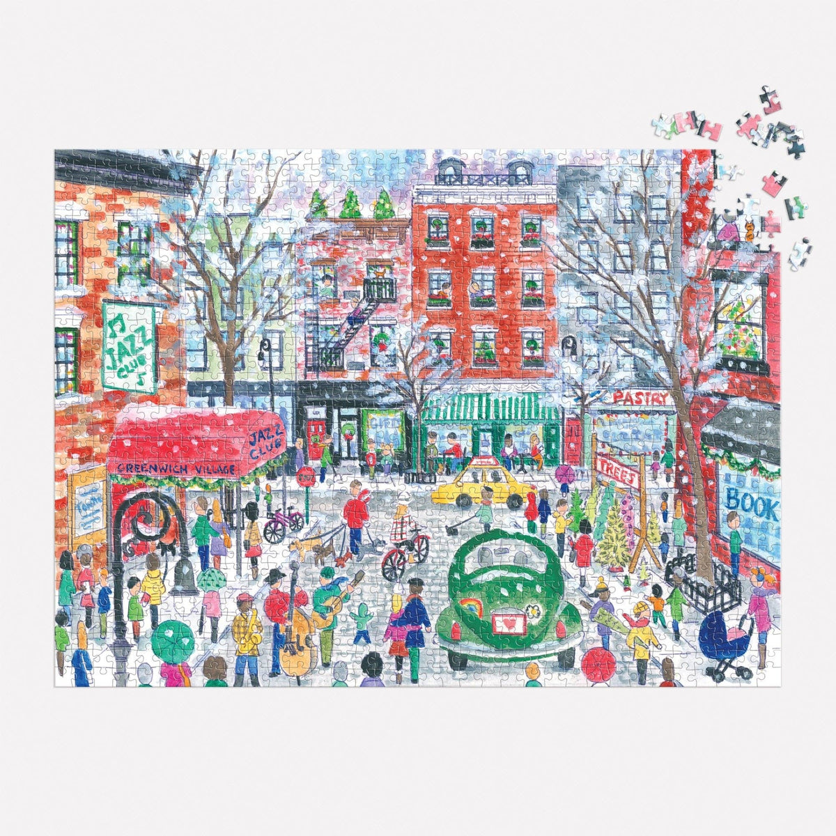 Christmas in Greenwich Village 1000 Piece Puzzle by Michael Storrings