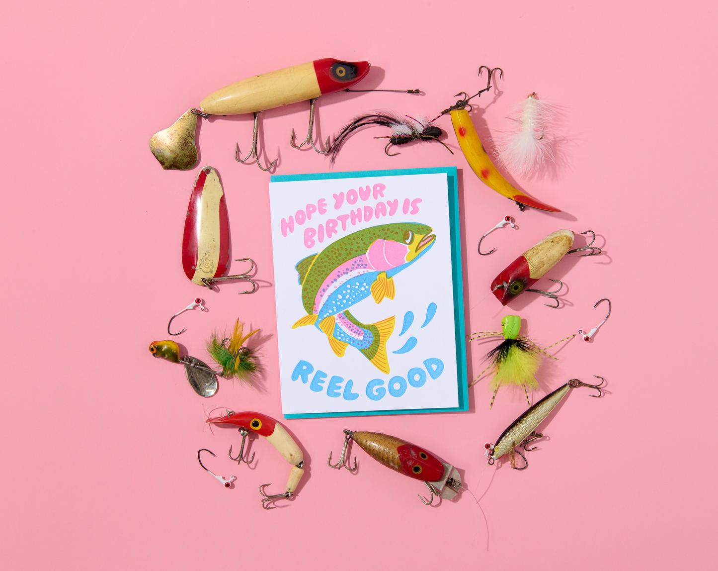 Reel Good (Trout) Letterpress Fish Birthday Card