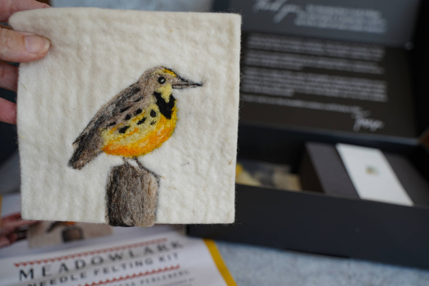 Meadowlark Painting with Wool Needle Felting Kit