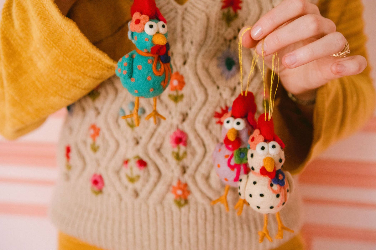 Chicken Ornament (assorted colors)