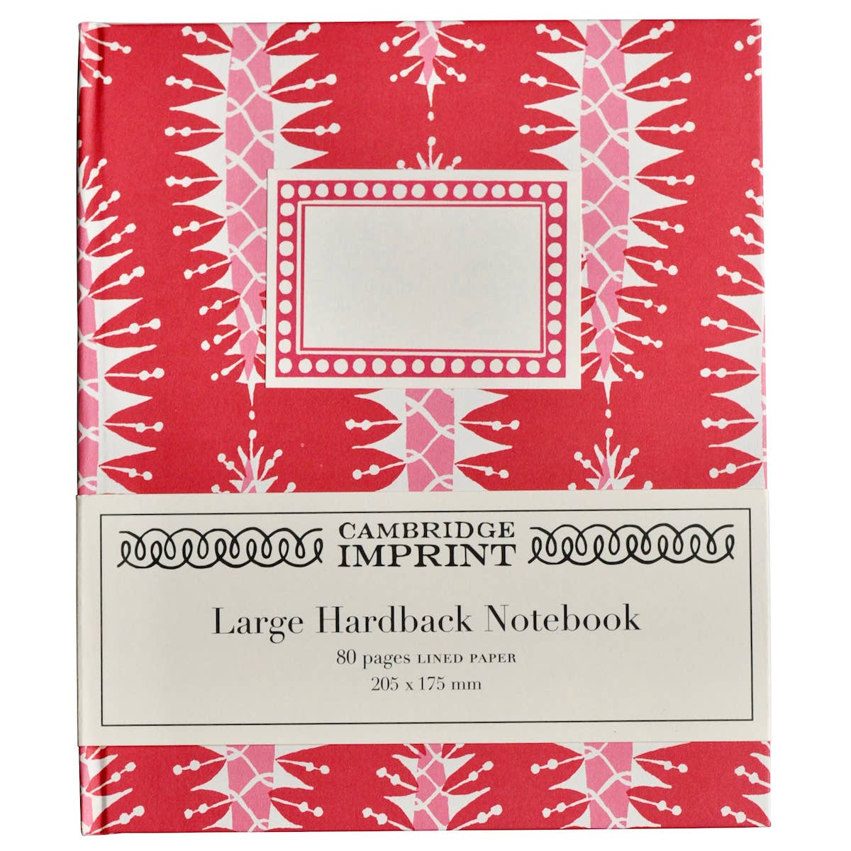Large Hardback Notebook Pinecone Red and Pink