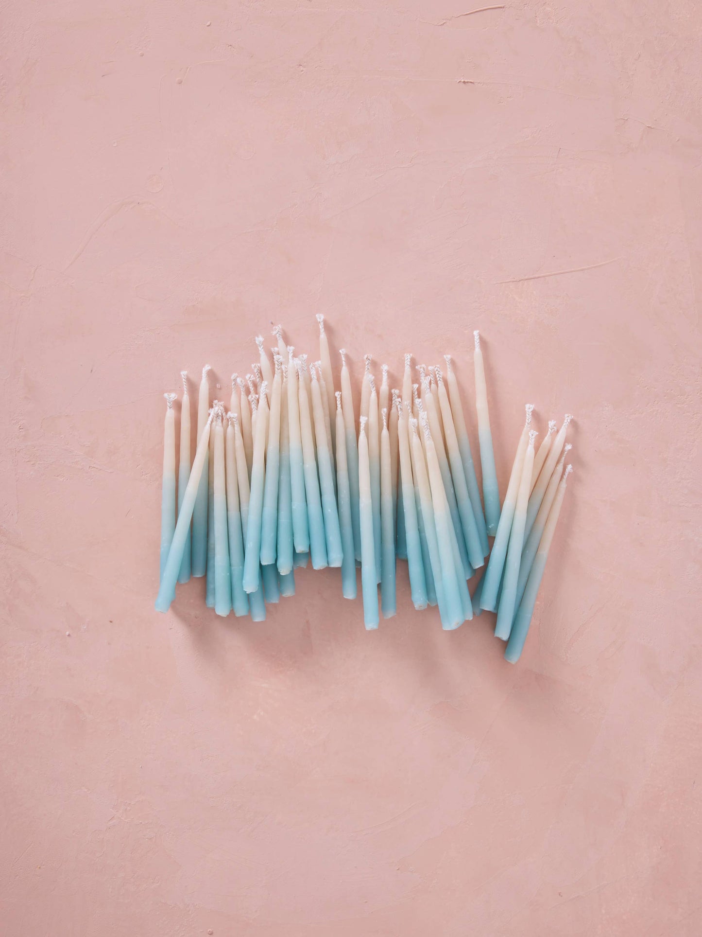 Hand-dipped Beeswax Birthday Candles | Aqua Ombré