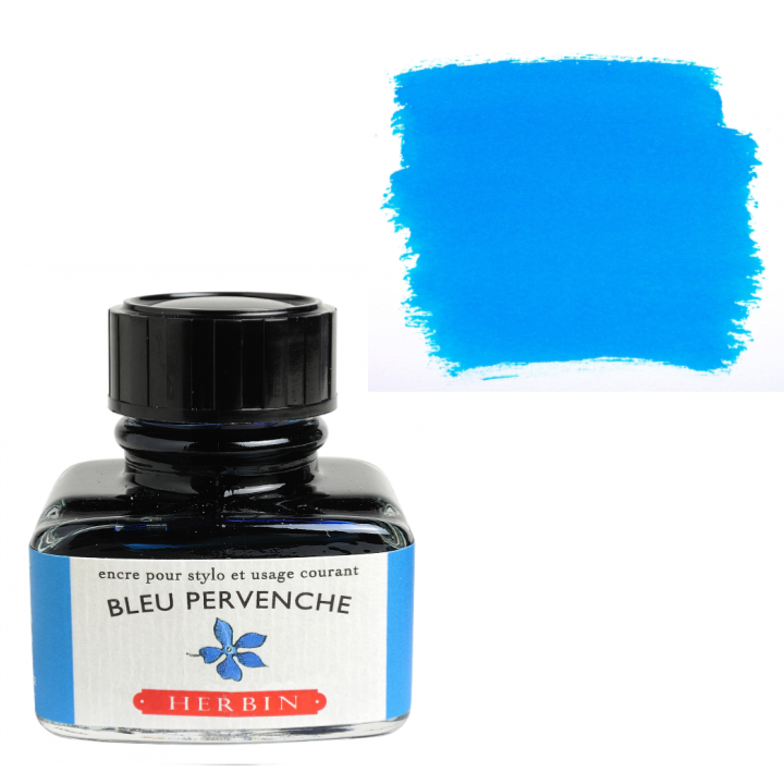 Herbin Fountain Pen Ink 30ml Bottle -35 Colors: Bleu des Profondeurs (Deep Sea Blue)