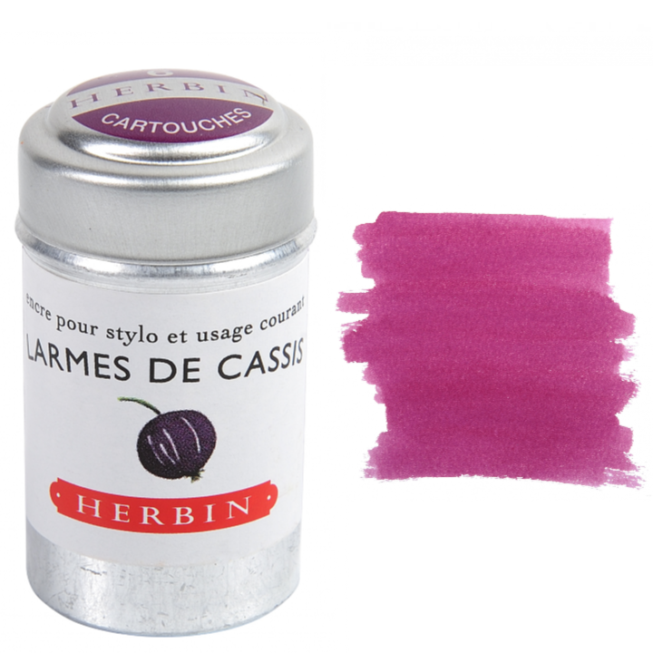 Herbin Fountain Pen Ink Cartridges - Tin of 6: Rouge Grenat (Garnet Red)