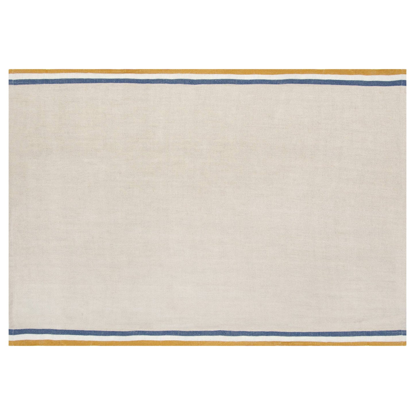 Normandy Natural - Mustard/Natural/Blue Tea Towels 20x30