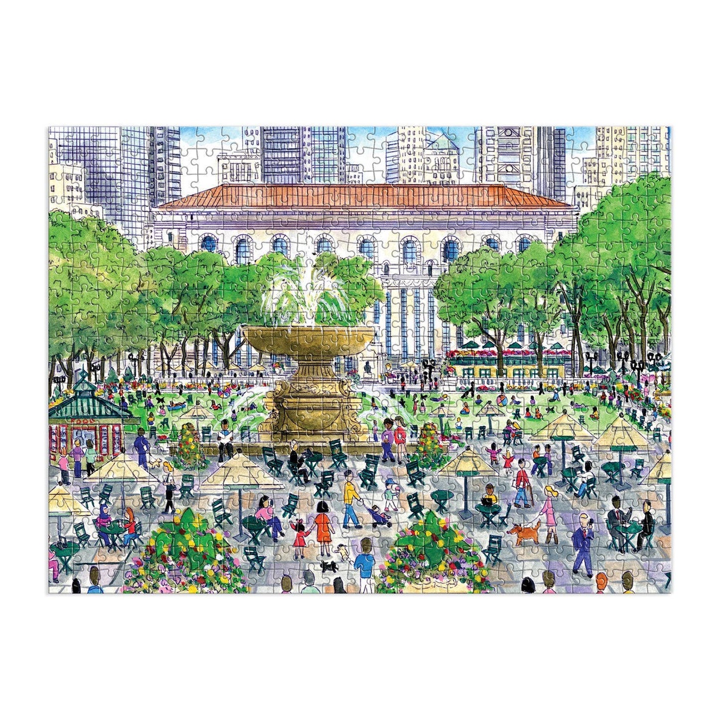 Springtime at the Library 500 Piece Double-Sided Puzzle