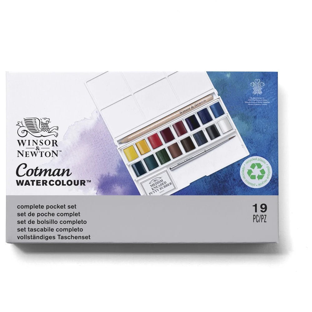 Cotman Watercolour Pocket Box Half Pan Set