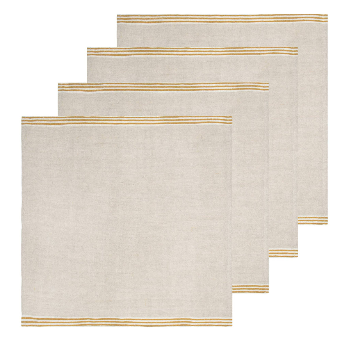 Alsace Natural & Mustard Napkins 20x20 - Set of 4