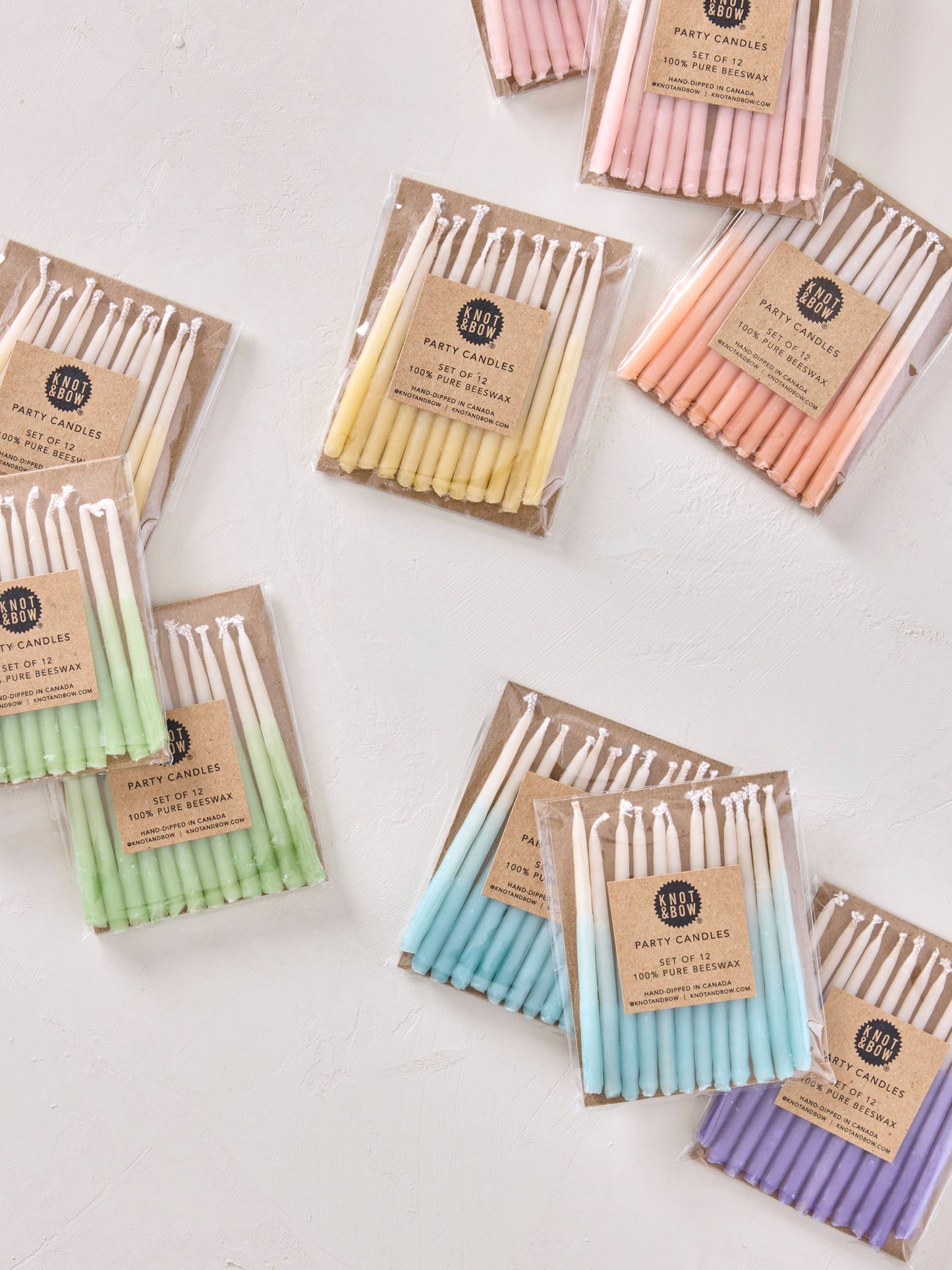 Hand-dipped Beeswax Birthday Candles | Aqua Ombré