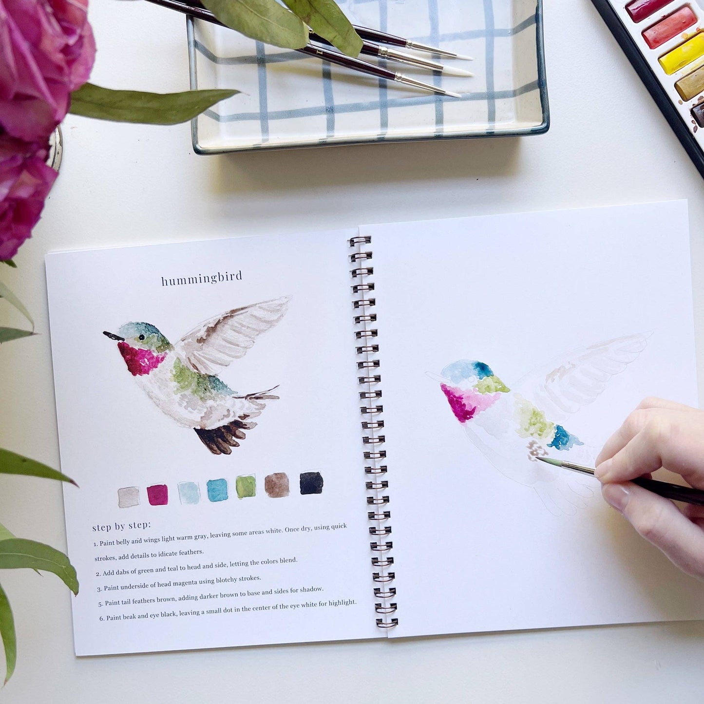 Birds watercolor workbook