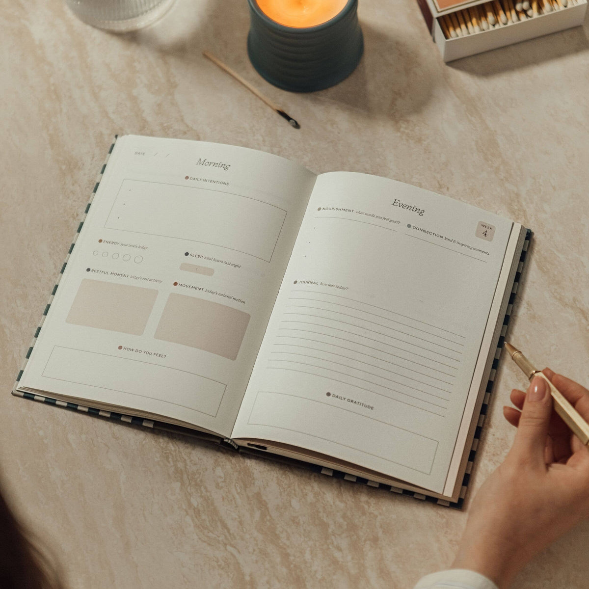 Night Sky A5 Fabric Guided Wellness Journal