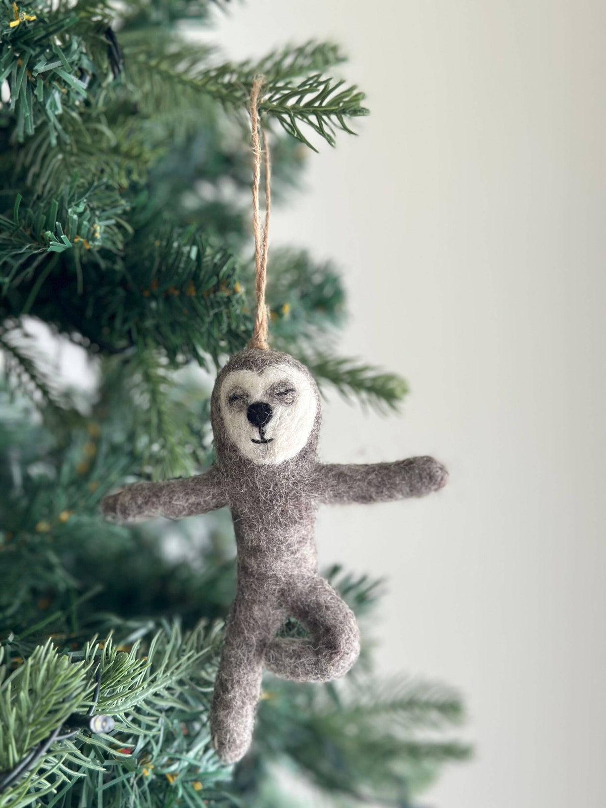 Felt Sloth Ornament: Yoga Sloth