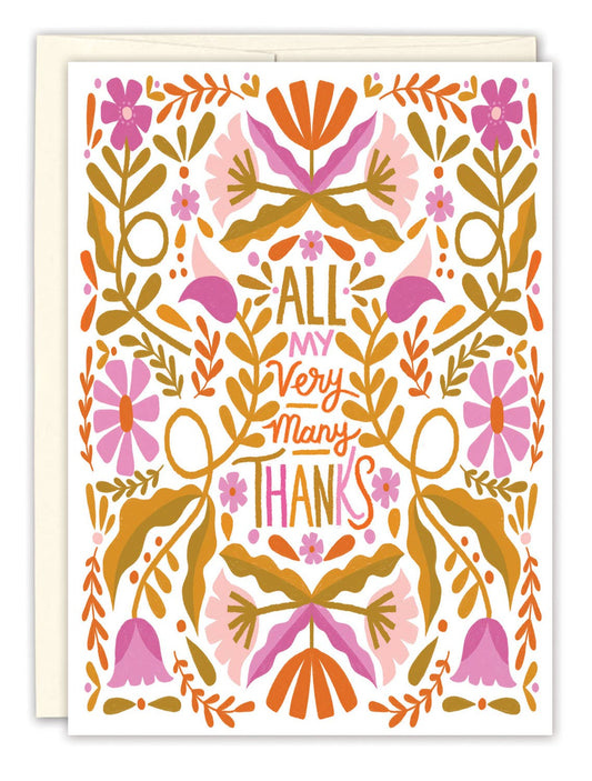 All My Very Many Thanks Card
