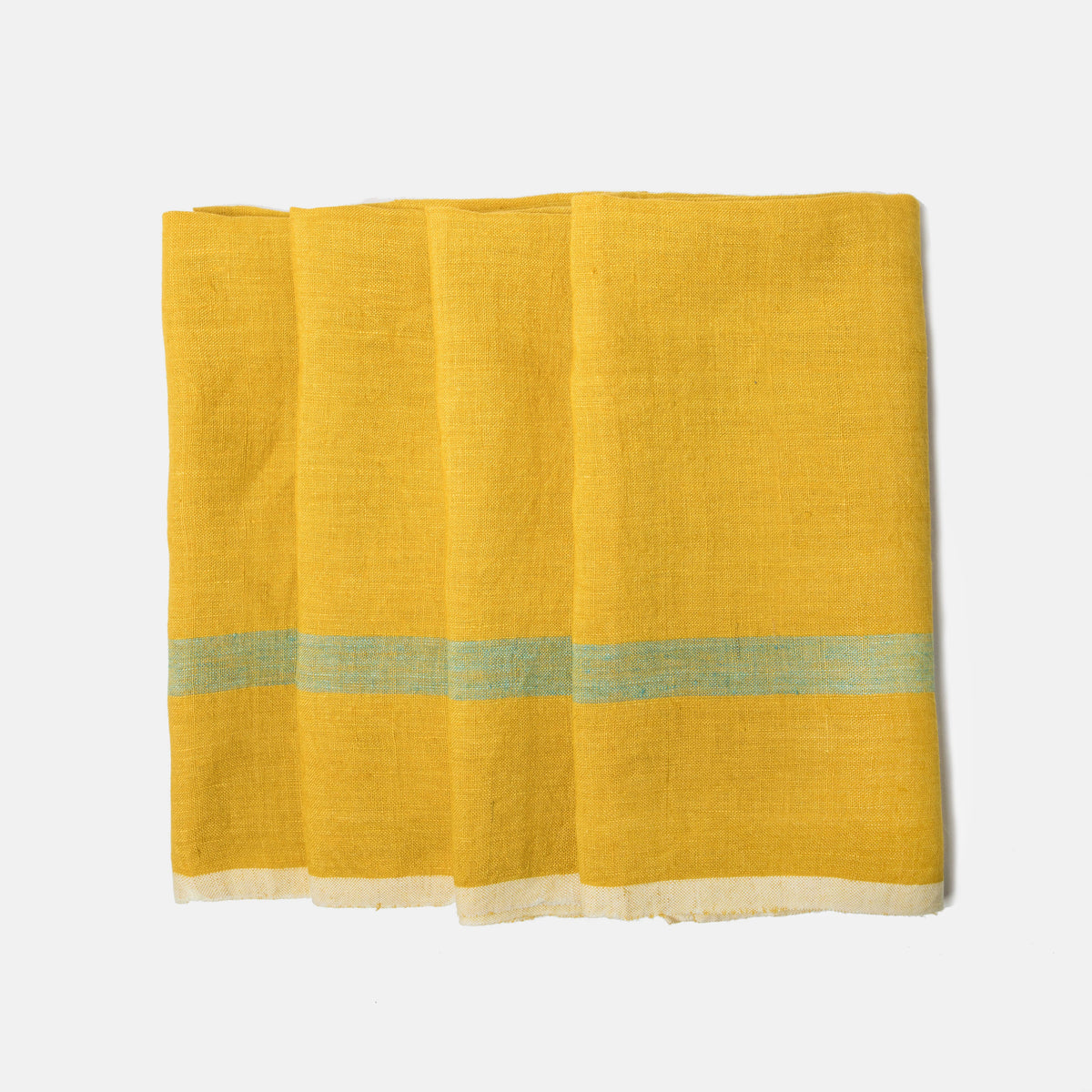 Laundered Linen Lime Aqua Napkins 20x20 - Set of 4: Lime/Aqua