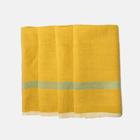 Laundered Linen Lime Aqua Napkins 20x20 - Set of 4: Lime/Aqua