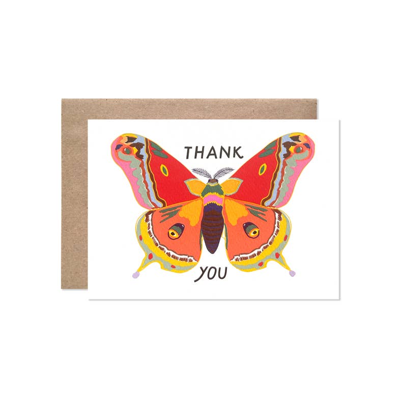 Thank You Moth Card Set Of 8 : Eco Pack/Plastic Free