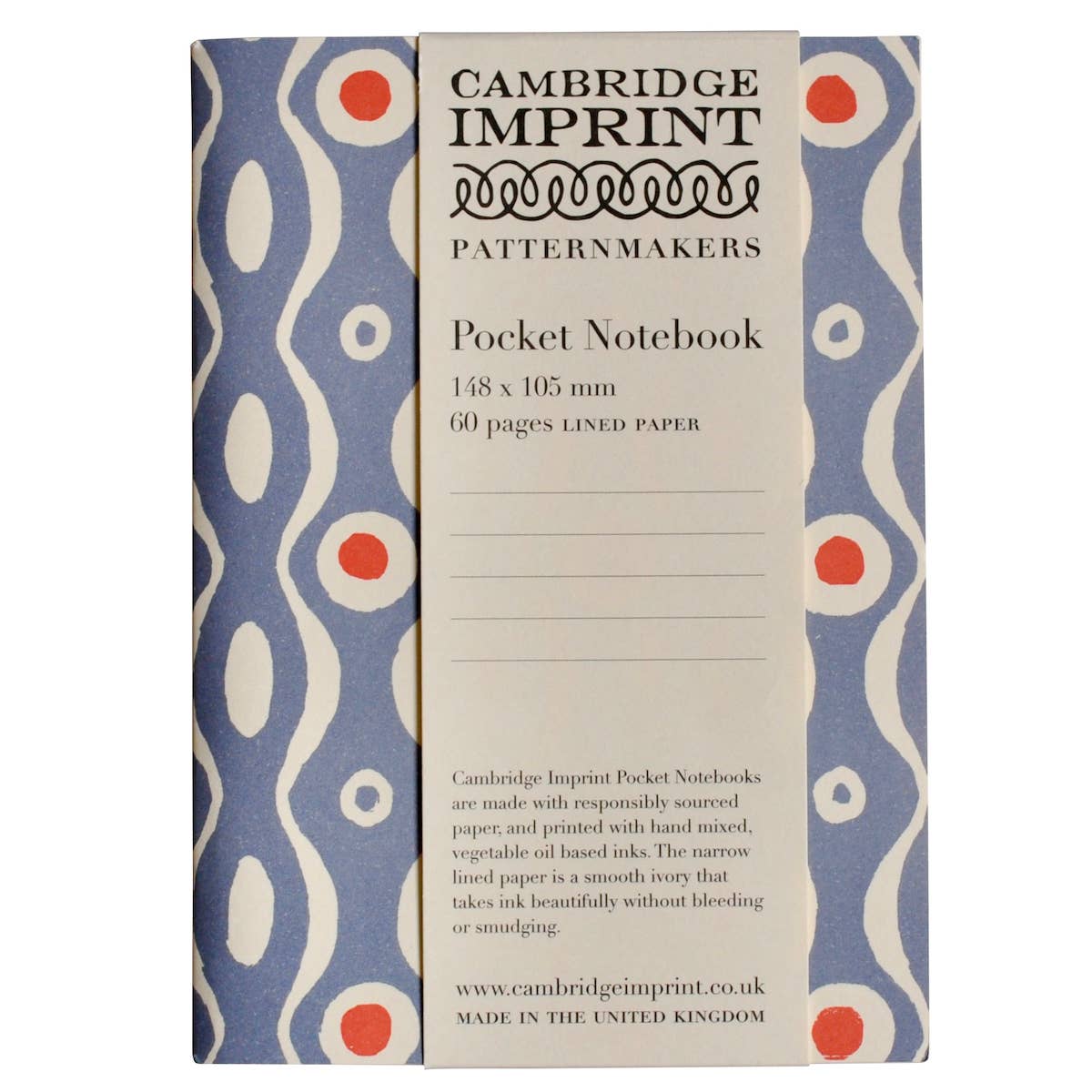Pocket Notebook Persephone Cornflower and Red
