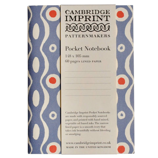 Pocket Notebook Persephone Cornflower and Red