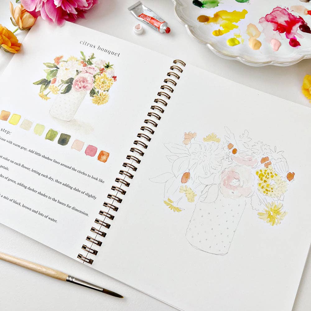 Bouquets watercolor workbook