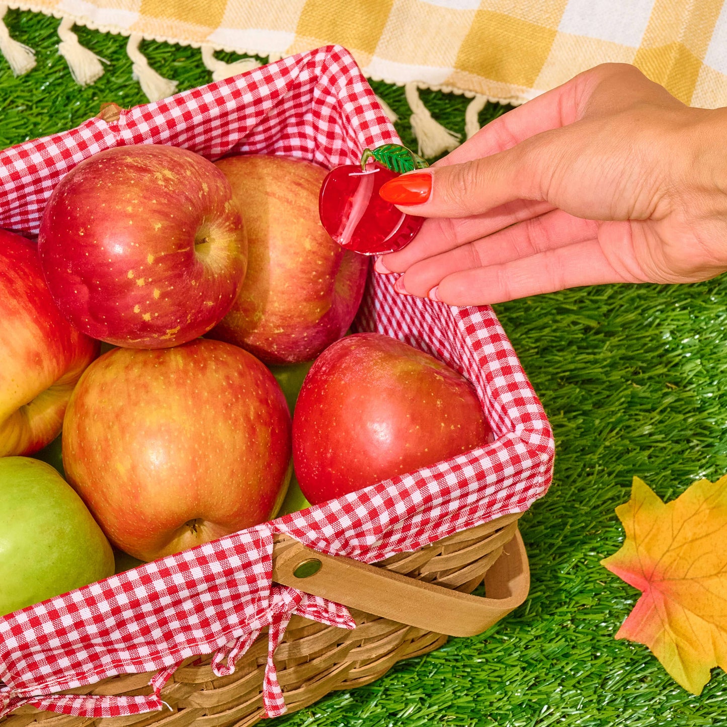 Mini Red Apple Hair Claw Clip