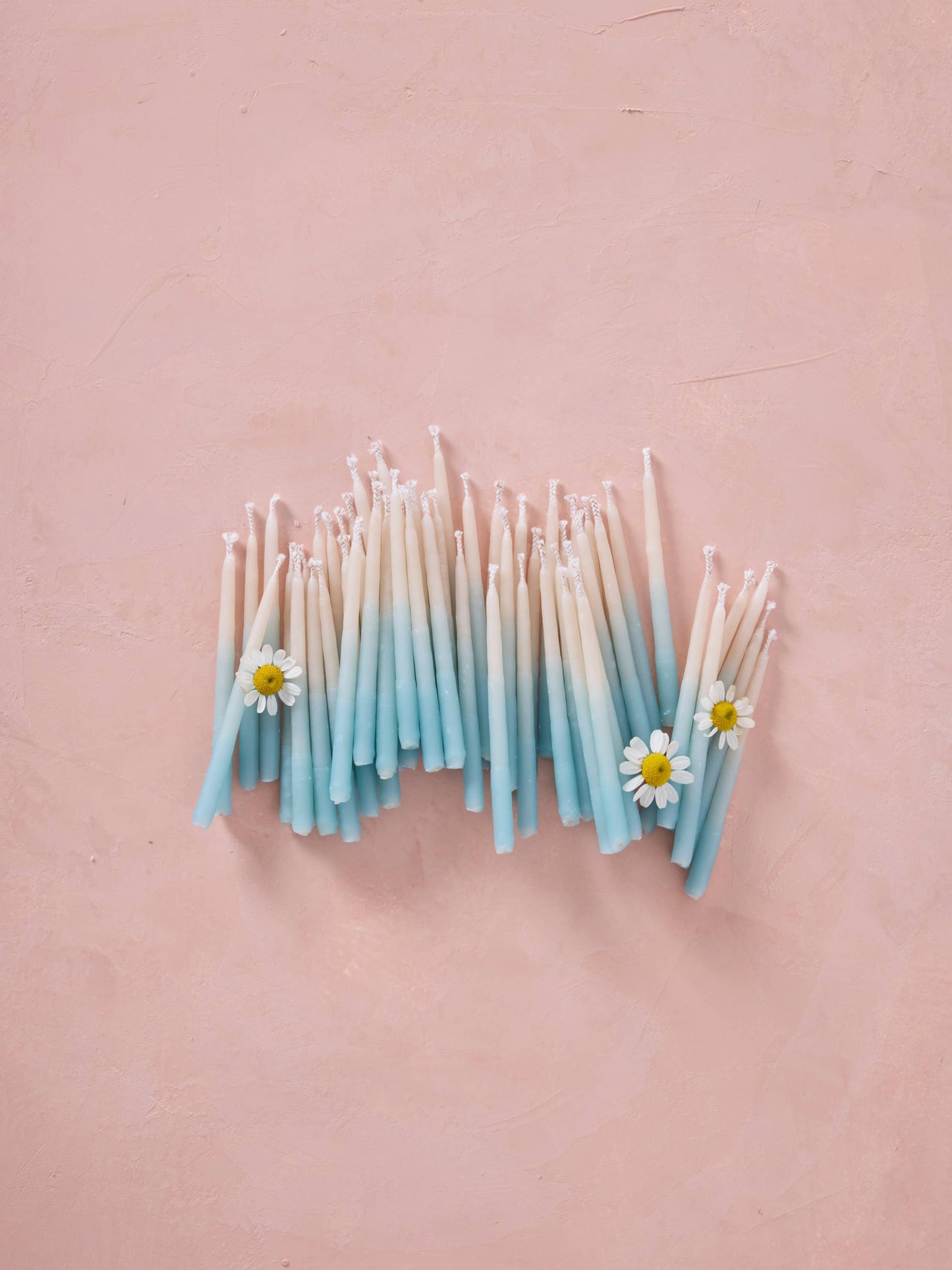 Hand-dipped Beeswax Birthday Candles | Aqua Ombré