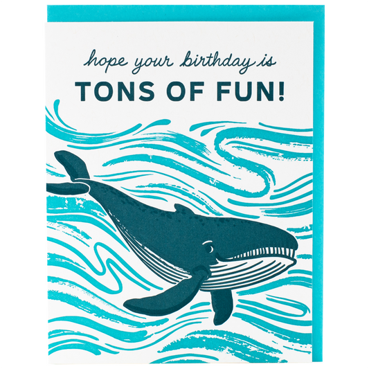 Blue Whale Birthday Card