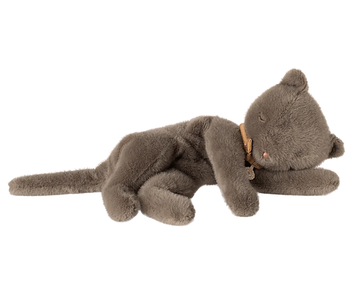 Sleeping Kitten Plush, Medium, Grey