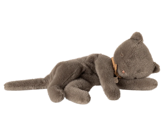 Sleeping Kitten Plush, Medium, Grey