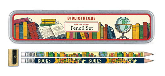 Library Books Pencil Set in a Tin