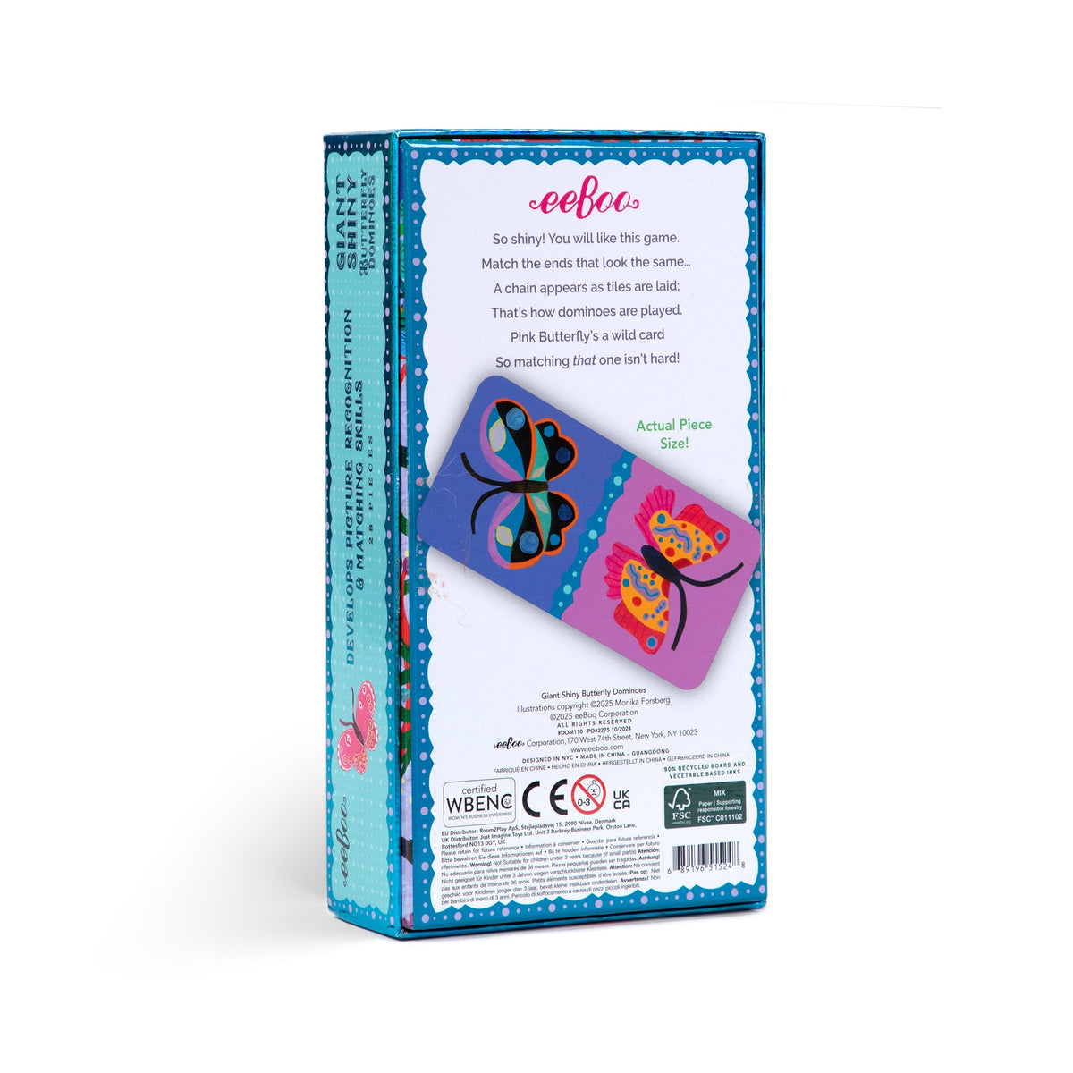 Giant Shiny Butterfly Dominoes - eeBoo