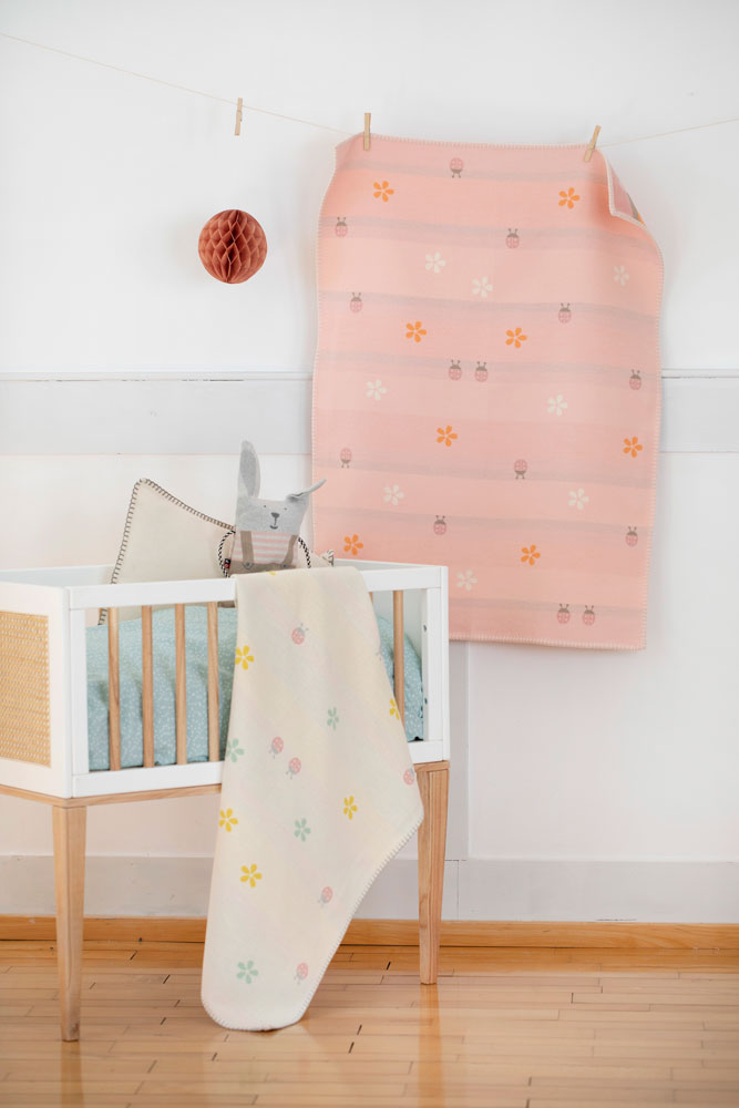 Lena Baby Blanket - Ladybugs - Rose