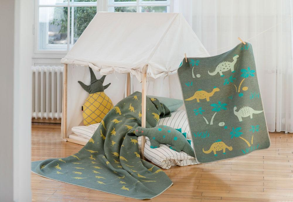 Juwel Baby Blanket - Dinos - Green