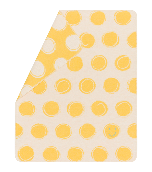 Juwel Baby Blanket - Happy Faces Embroidered - Yellow