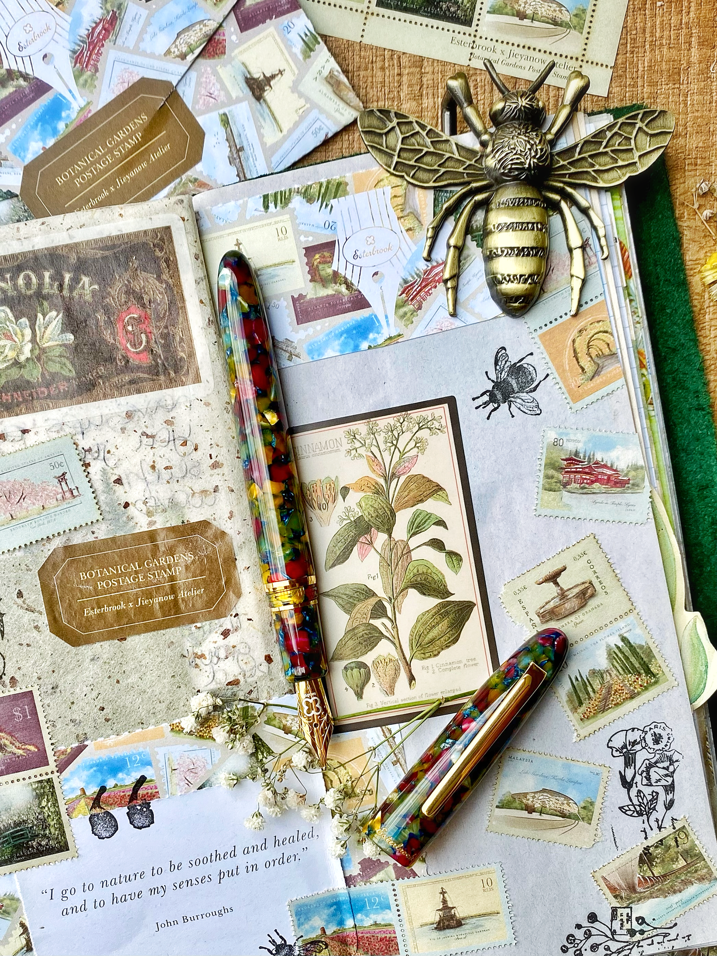Esterbrook Estie Regular Fountain Pen - Botanical Gardens Gold Trim