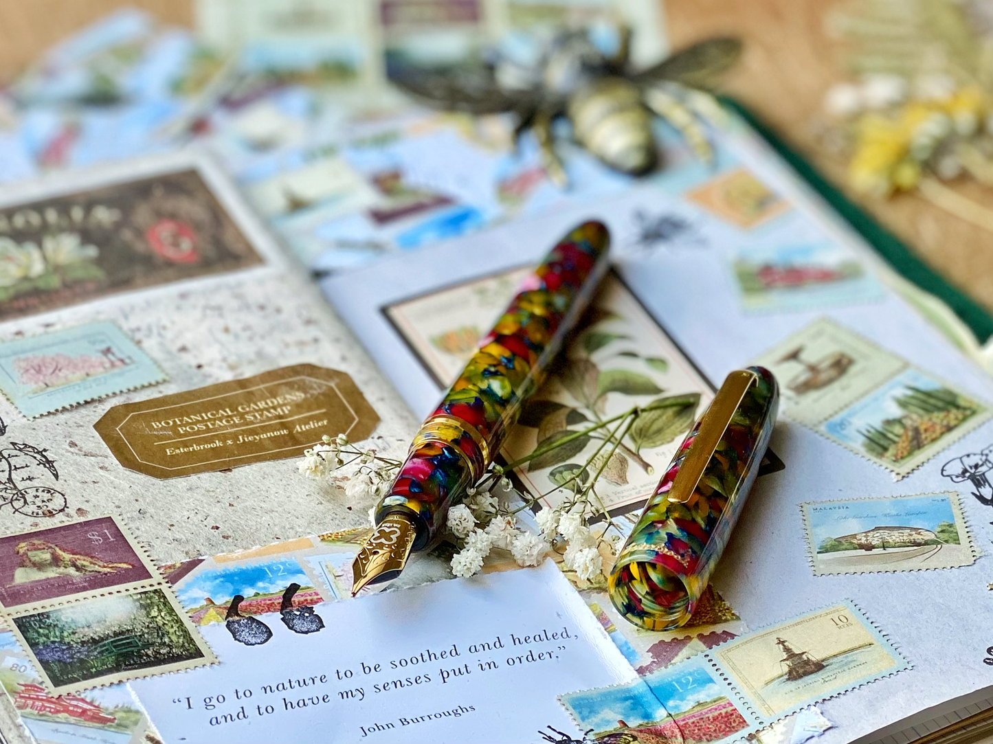 Esterbrook Estie Regular Fountain Pen - Botanical Gardens Gold Trim