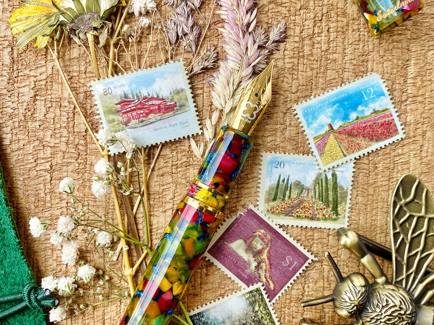 Esterbrook Estie Regular Fountain Pen - Botanical Gardens Gold Trim