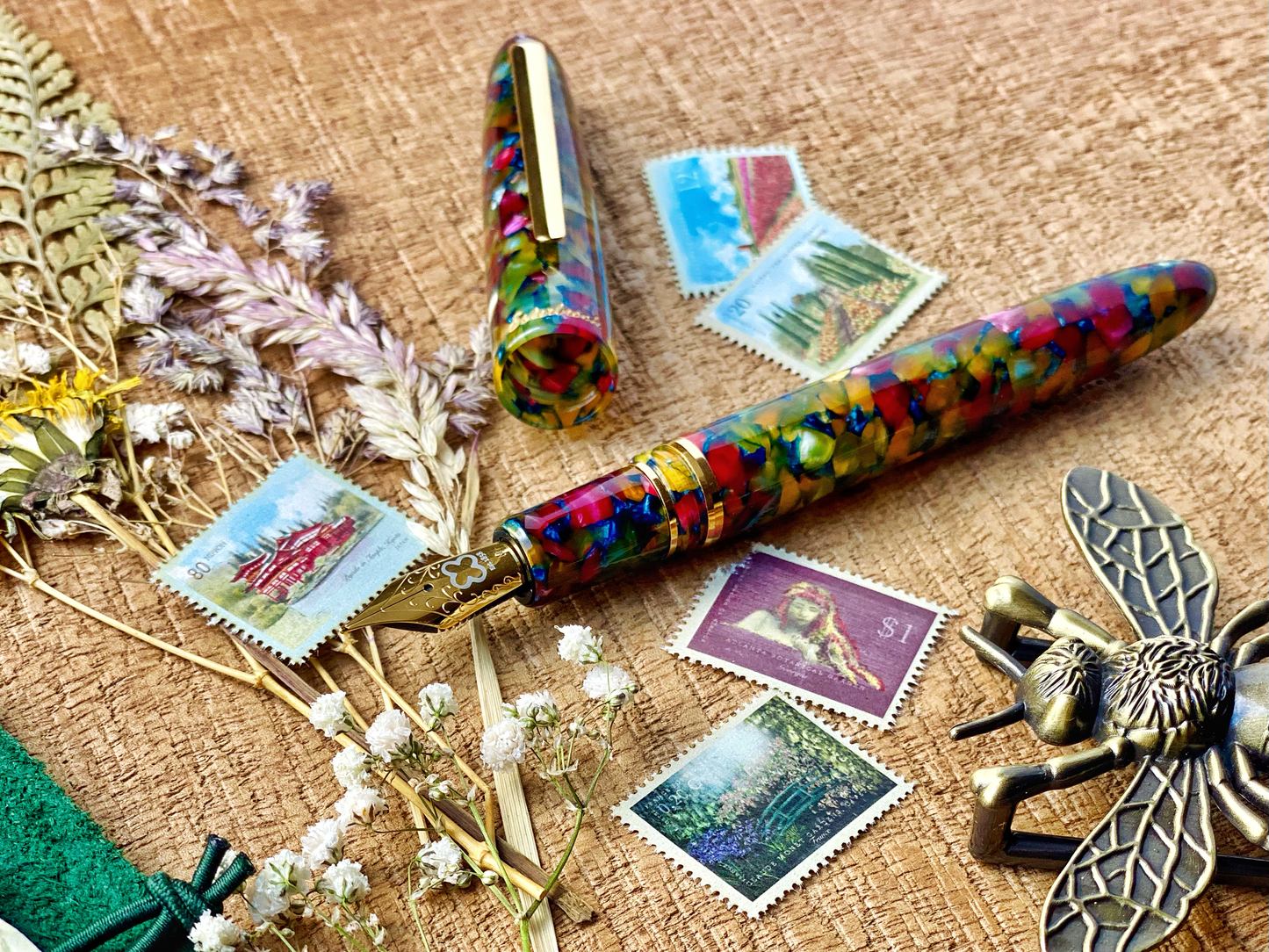 Esterbrook Estie Regular Fountain Pen - Botanical Gardens Gold Trim