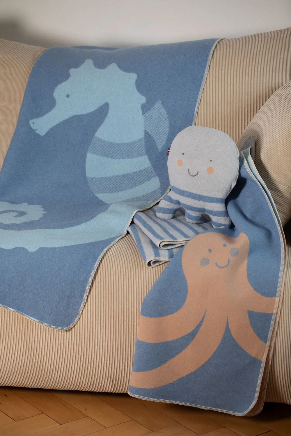Juwel Baby Blanket - Ocean Friends - Blue